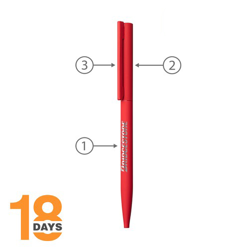 Sari, stylo twist fin en métal, rubber rouge - 2