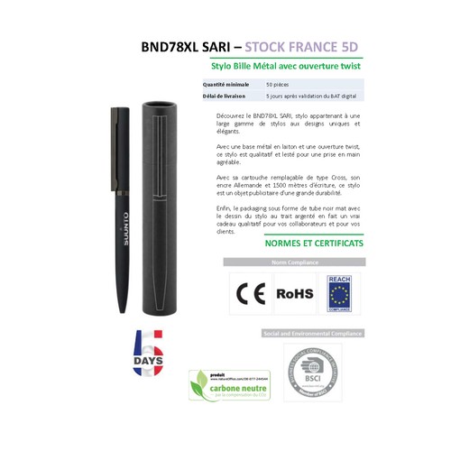 Stylo twistball Sari BLANC - 4