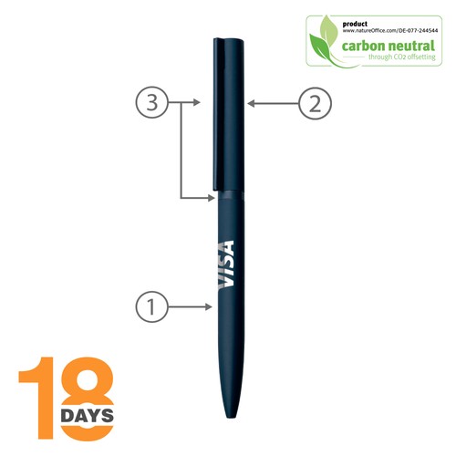 Stylo métal twist Sari STOCK Bleu Rubber - 2
