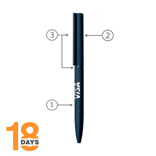 Stylo métal twist Sari STOCK Bleu Rubber - 2