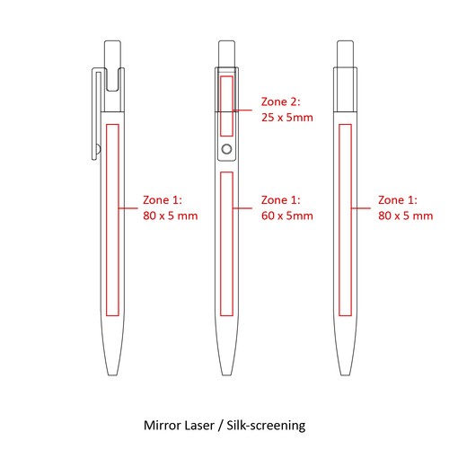 AAARR Stylo bille Alu Recylé Blanc Mat STOCK - 3