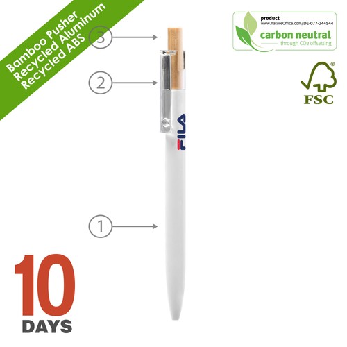 AAARR Stylo bille Alu Recylé Blanc Mat STOCK - 2