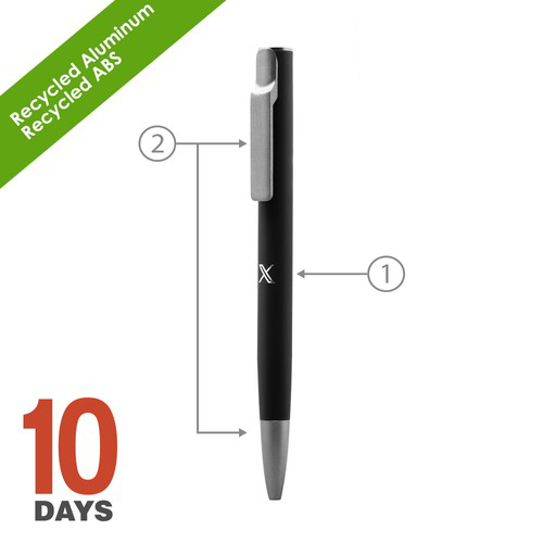 AIIE Stylo bille Alu Recylé rubber noir stock - 2