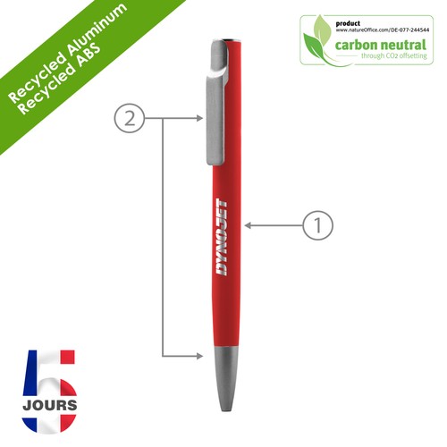 AIIE Stylo bille Alu Recylé rubber Rouge FR - 2