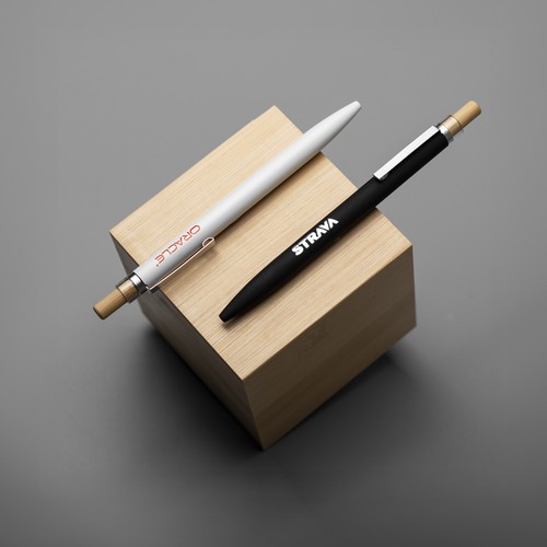 BAAM Stylo à bille en aluminium recyclé Blanc mat - 3