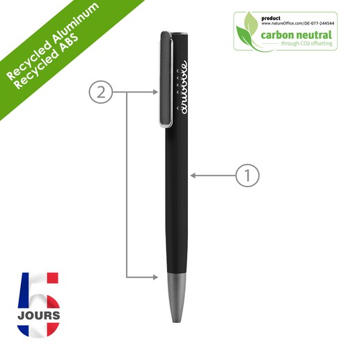 URRGH Stylo bille Alu Recylé rubber noir FR - 2