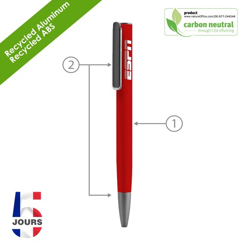 URRGH Stylo bille Alu Recylé rubber Rouge FR - 2