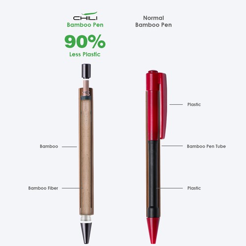 NoClip Bamboo, stylo bille en bambou STOCK FRA - 4