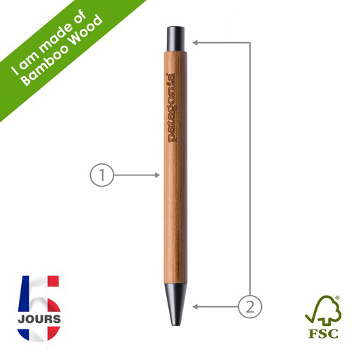 NoClip Bamboo, stylo bille en bambou STOCK FRA - 2