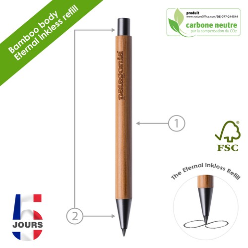 Stylo Éternel NoClip Bambou, - 2
