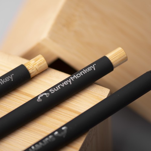 NoClip Stylo alu recyclé poussoir bambou ST - 6