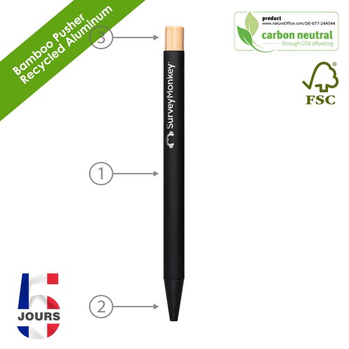 NoClip Aluminium &amp; Stylo Bambou Noir FR - 2