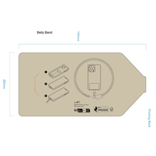 WEI Sangle de téléphone avec carte d'insertion - 5