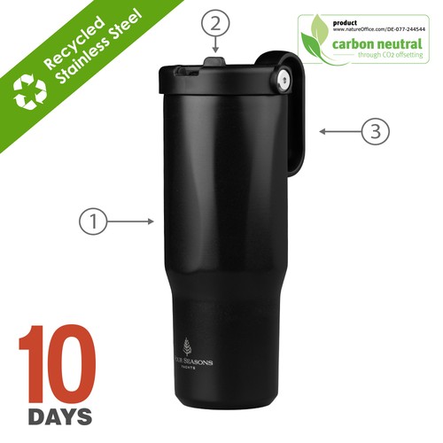 EXPLORER Gobelet 900 ml/30 oz Noir Stock - 2