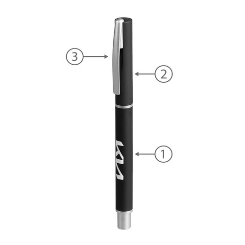 Stylo à bille en acier inoxydable noir - 2