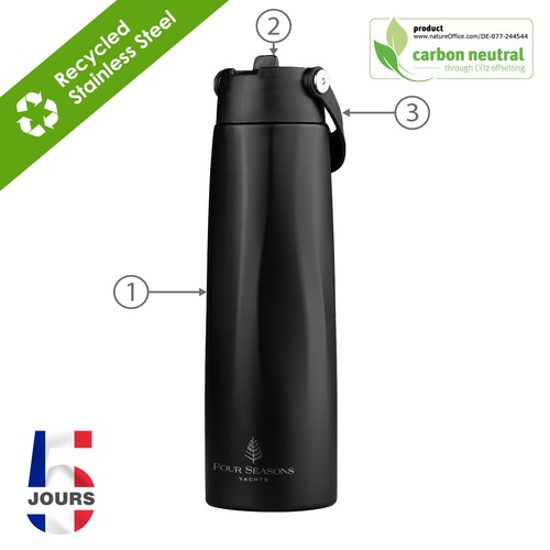 Bouteille de sport Calypso 1L STOCK NOIR - 2