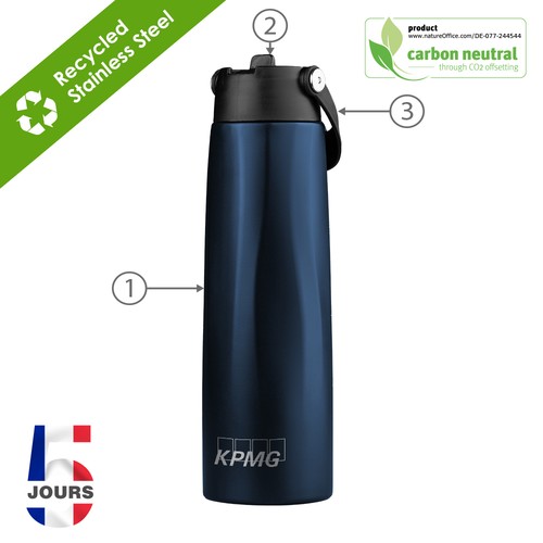 Bouteille de sport Calypso 1L NAVY STOCK - 2