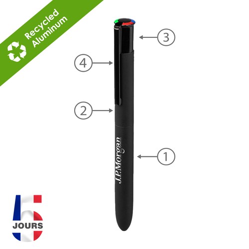 Stylo à bille 4 couleurs noir FR - 2