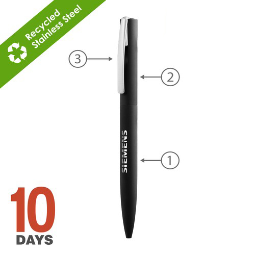 Lyd, stylo à bille en métal twist BLACK STOCK - 2