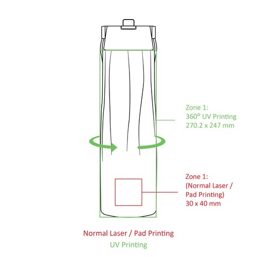 Bouteille de sport Calypso 1 L/33 oz Bleu - 6