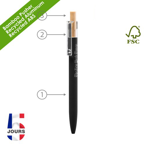 AAARR Stylo bille Alu Recylé rubber Rouge FR - 2