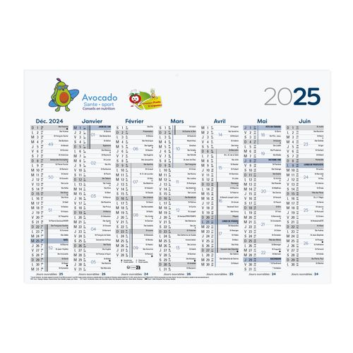 CALENDRIER REMBORDE 7 MOIS - 8