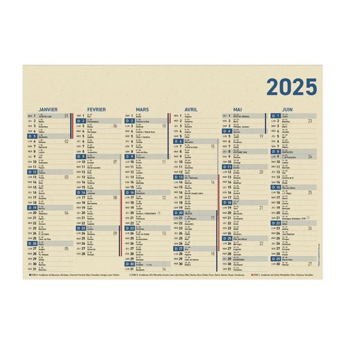 CALENDRIER BANCAIRE 6 MOIS - 2