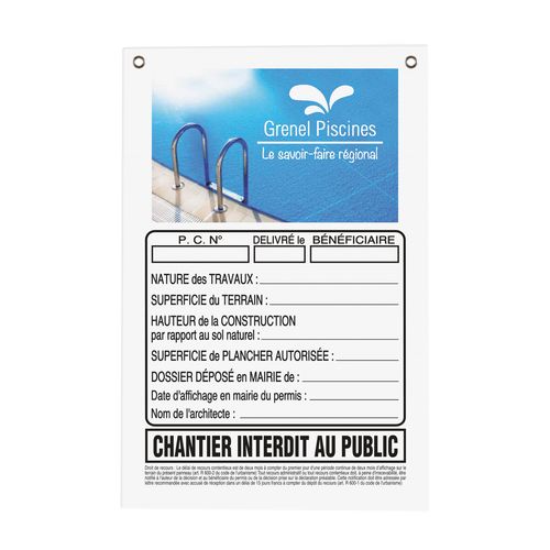 PANNEAU CHANTIER 80X120 CM 3MM - 3