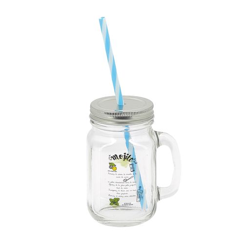 MASON JAR 40 CL AVEC PAILLE - 4