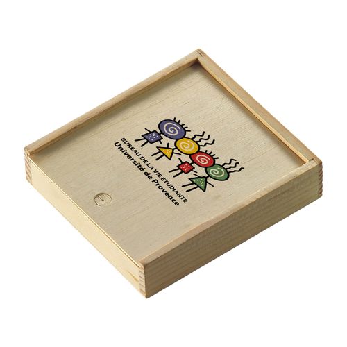 COFFRET BOIS 54 CARTES + 5 DES - 2