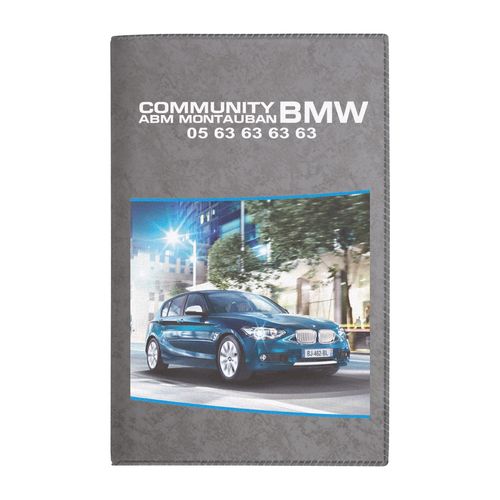 PORTE-CARTE GRISE PVC MARBRE - 5