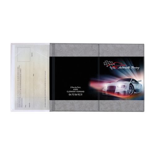 PORTE-CARTE GRISE PVC MARBRE - 6