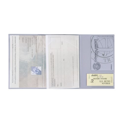 PORTE-CARTE GRISE PVC VELOURS - 3