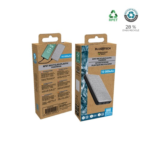 Batterie de secours RPET 10 000mAh - BLUETECH thumbnail 4