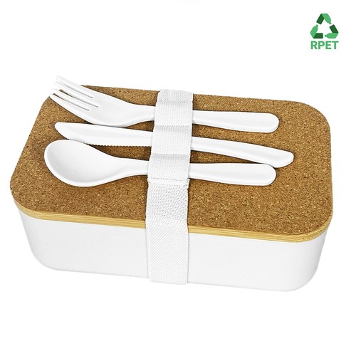 Lunchbox avec couverts RPET finition liège - ENVIRONNEMENT & NATURE thumbnail 4