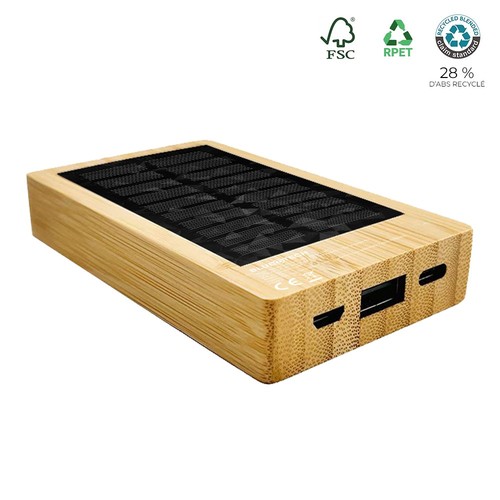 Batterie de secours solaire bambou FSC 5 000mAh - BLUETECH thumbnail 4
