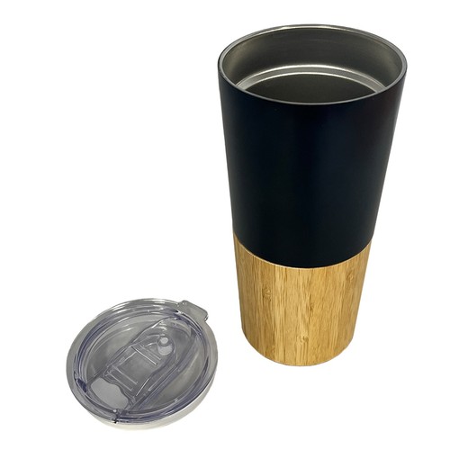 Mug isotherme recyclé RCS finition bambou - ENVIRONNEMENT & NATURE