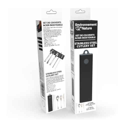 Set de couverts 5pcs acier inoxydable avec étui - Environnement & Nature thumbnail 5