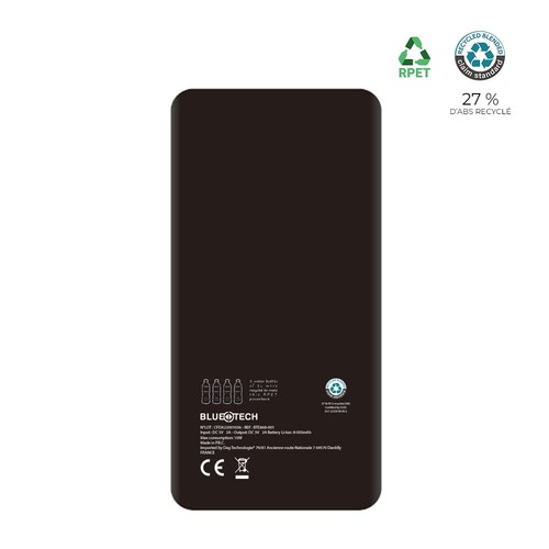 Batterie de secours RPET avec LED 10 000mAh - BLUETECH thumbnail 4