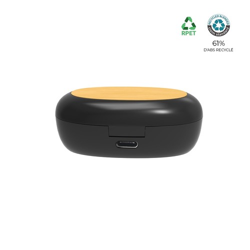 Ecouteurs Bluetooth ABS recyclé et bambou FSC - BLUETECH thumbnail 5
