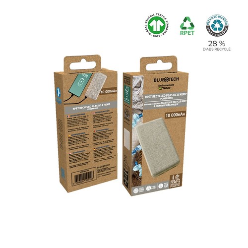 Batterie de secours RPET & chanvre organique 10 000mAh - BLUETECH thumbnail 5
