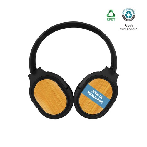 Casque Bluetooth ABS recyclé et bambou FSC - BLUETECH thumbnail 5