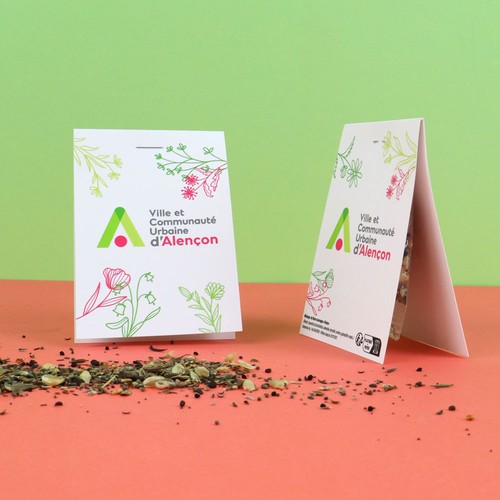 Sachet graines transparent avec grand cavalier