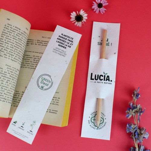 Marque-page papier graines et crayon bois - 2