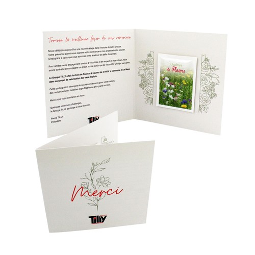 Carte 2 volets sachet graines