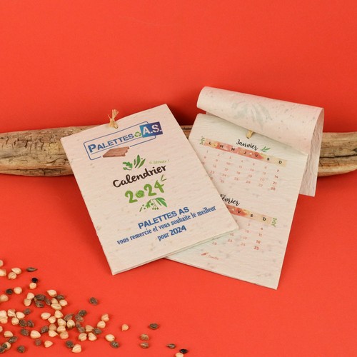 Calendrier papier graines A6 total perso