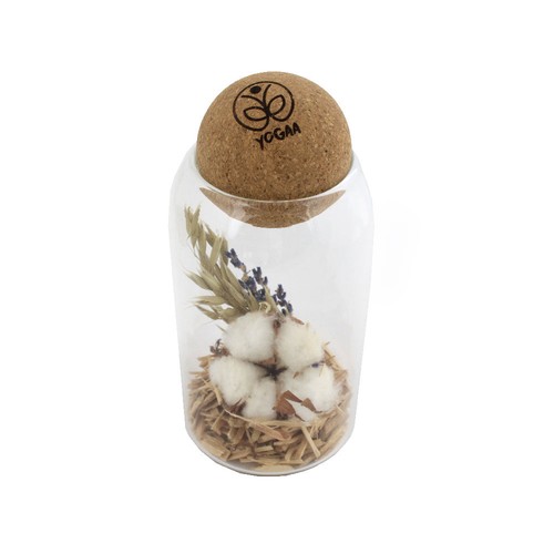 Terrarium boule liège fleurs séchées
