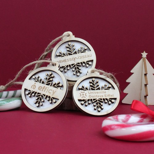 Boule de Noël graines et bois - 1