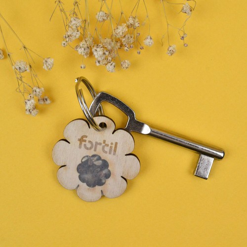 Porte-clés graines et bois - 2