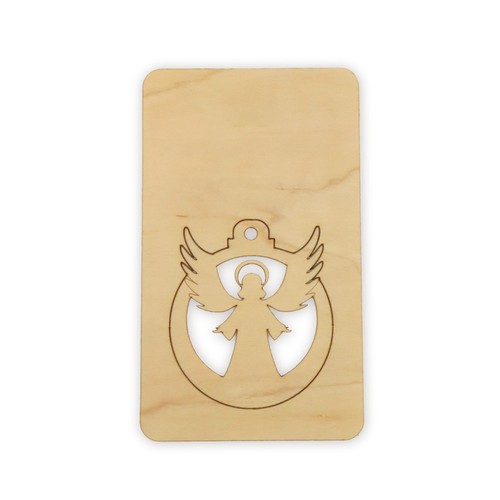 Carte bois boule de Noël détachable